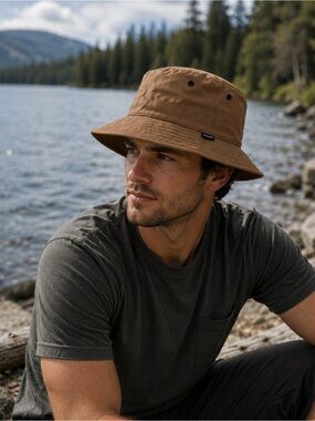 Tilley Waxed Bucket Hat - British Tan Size Large